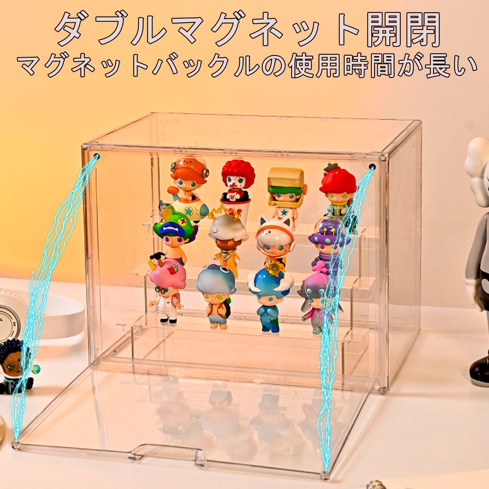 フィギュアケース コレクションケース ディスプレイケースアクリル フィギュアケース フィギュア ディスプレイケース 棚 積み重ね 4